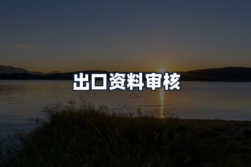 出口资料审核
